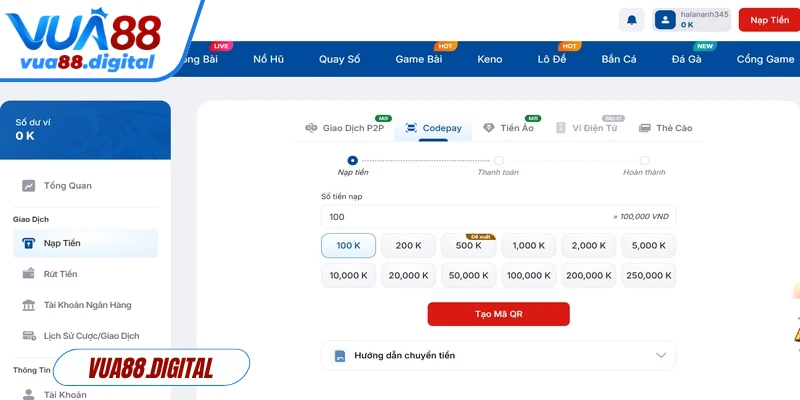 Sảnh cược hỗ trợ nhiều phương thức nạp tiền tiện lợi cho anh em